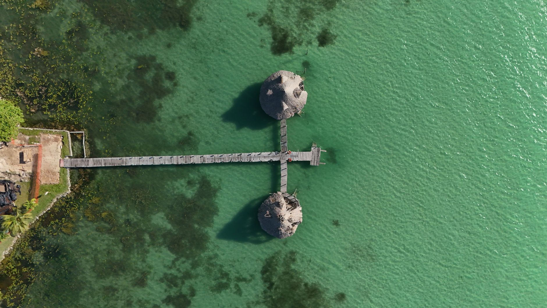 Bacalar Lagoon showing the famous seven colors